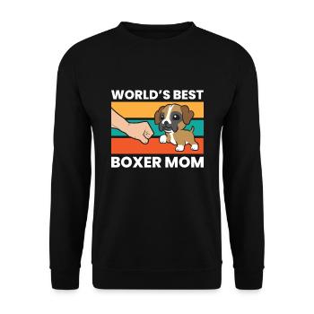 Boxer Dog Mom World's Best Boxer Mom - Unisex Sweatshirt - black - Front - Alina (178cm) & Michal (187cm)