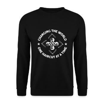 Changer le monde Barber Bart - Sweat-shirt Unisexe - noir - Devant - Alina (178cm) & Michal (187cm)