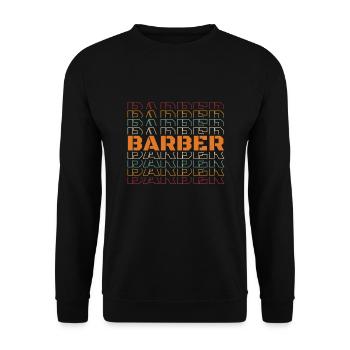 Barbier Rétro Barbier Barbier Barbe - Sweat-shirt Unisexe - noir - Devant - Alina (178cm) & Michal (187cm)