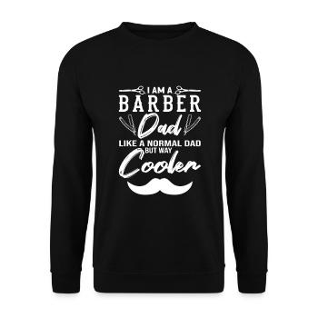 Je suis un barbier Papa Barbier Bart - Sweat-shirt Unisexe - noir - Devant - Alina (178cm) & Michal (187cm)