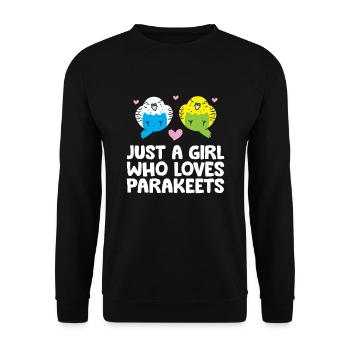 Just a Girl Who Loves Parakeets Budgie Bird - Unisex Sweatshirt - black - Front - Alina (178cm) & Michal (187cm)