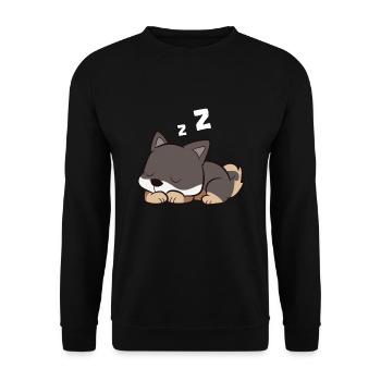 Shikoku Dog Sleeping Kochi-Ken Dog Japan Shikoku - Unisex Sweatshirt - black - Front - Alina (178cm) & Michal (187cm)