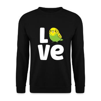 Budgie Bird Love Cute Budgerigar Parakeet Bird - Unisex Sweatshirt - black - Front - Alina (178cm) & Michal (187cm)