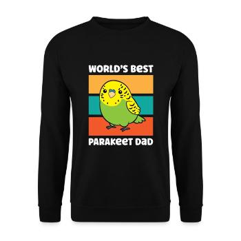Parakeet Budgerigar Bird Papa Worlds Best - Unisex Sweatshirt - black - Front - Alina (178cm) & Michal (187cm)