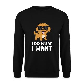 Cavoodle Dog I Do What I Want Funny Cavapoo - Unisex Sweatshirt - black - Front - Alina (178cm) & Michal (187cm)