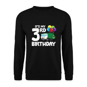 Garbage Truck It's My 3rd Birthday Garbage Day 3 - Unisex Sweatshirt - black - Front - Alina (178cm) & Michal (187cm)