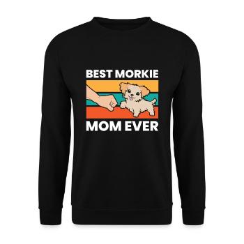 Beste Morkie-Mama aller Zeiten Haustier - Unisex Pullover - Schwarz - Vorne - Alina (178cm) & Michal (187cm)