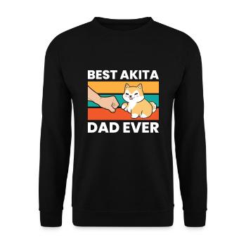 Bester Akita Papa aller Zeiten Haustier Akita Hund - Unisex Pullover - Schwarz - Vorne - Alina (178cm) & Michal (187cm)