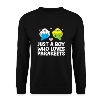 Juste un garçon qui aime les perruches Perruches - Sweat-shirt Unisexe - noir - Devant - Alina (178cm) & Michal (187cm)