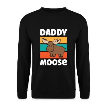 Papa-Elch Passend zum Elch Papa-Elch - Unisex Pullover - Schwarz - Vorne - Alina (178cm) & Michal (187cm)