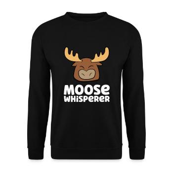 Moose Whisperer - Unisex Sweatshirt - black - Front - Alina (178cm) & Michal (187cm)