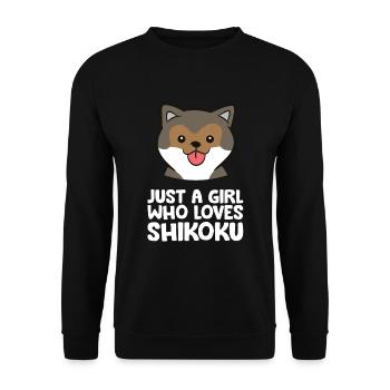Just a Girl Who Loves Shikoku Dogs - Unisex Sweatshirt - black - Front - Alina (178cm) & Michal (187cm)