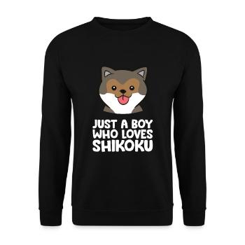 Just a Boy Who Loves Shikoku Dogs - Unisex Sweatshirt - black - Front - Alina (178cm) & Michal (187cm)