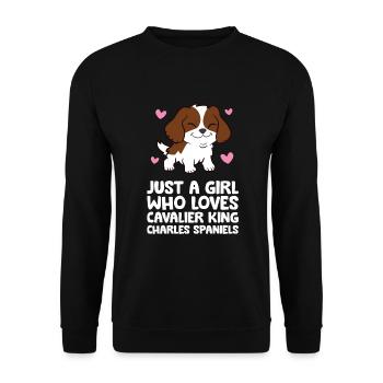 Nur ein Mädchen, das Cavalier King Charles - Unisex Pullover - Schwarz - Vorne - Alina (178cm) & Michal (187cm)