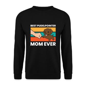 Best Pudelpointer Mom Ever - Unisex Pullover - Schwarz - Vorne - Alina (178cm) & Michal (187cm)