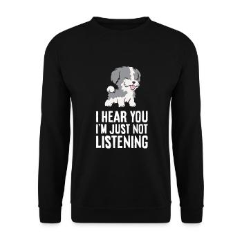 Je t’entends je n’écoute tout simplement pas l’amour havanais - Sweat-shirt Unisexe - noir - Devant - Alina (178cm) & Michal (187cm)