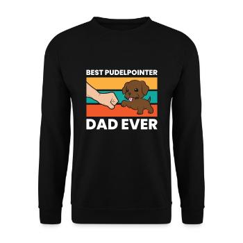 Best Pudelpointer Dad Ever - Unisex Pullover - Schwarz - Vorne - Alina (178cm) & Michal (187cm)