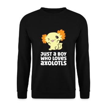 Juste un garçon qui aime Axolotls - Sweat-shirt Unisexe - noir - Devant - Alina (178cm) & Michal (187cm)