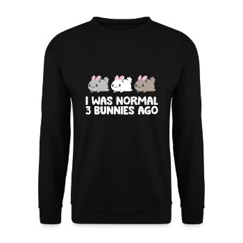 Propriétaire de lapin J’étais normal il y a 3 lapins - Sweat-shirt Unisexe - noir - Devant - Alina (178cm) & Michal (187cm)