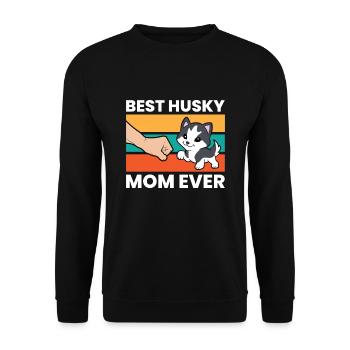 Siberian Husky Mama Best Husky Mom Ever - Unisex Sweatshirt - black - Front - Alina (178cm) & Michal (187cm)