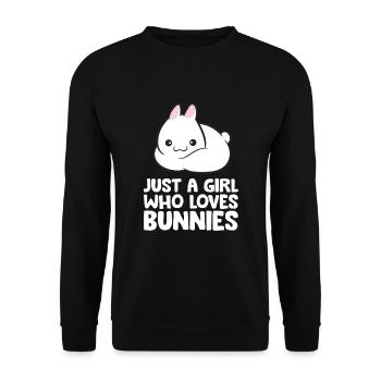 Juste une fille qui aime les lapins - Sweat-shirt Unisexe - noir - Devant - Alina (178cm) & Michal (187cm)