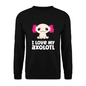 Axolotls As Pets I Love My Axolotl Love Axolotls - Unisex Sweatshirt - black - Front - Alina (178cm) & Michal (187cm)