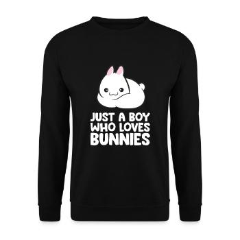 Juste un garçon qui aime les lapins - Sweat-shirt Unisexe - noir - Devant - Alina (178cm) & Michal (187cm)
