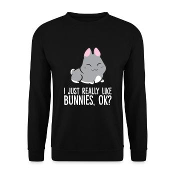J’aime vraiment les lapins, d’accord? Lapin mignon - Sweat-shirt Unisexe - noir - Devant - Alina (178cm) & Michal (187cm)