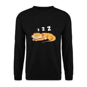 Crested Gecko Reptile Lizard Sleeping Crested - Unisex Sweatshirt - black - Front - Alina (178cm) & Michal (187cm)