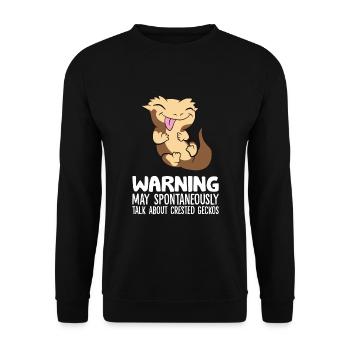 Crested Gecko May Spontaneously Talk About - Unisex Sweatshirt - black - Front - Alina (178cm) & Michal (187cm)