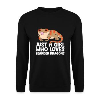 Juste une fille qui aime les dragons barbus Reptile - Sweat-shirt Unisexe - noir - Devant - Alina (178cm) & Michal (187cm)