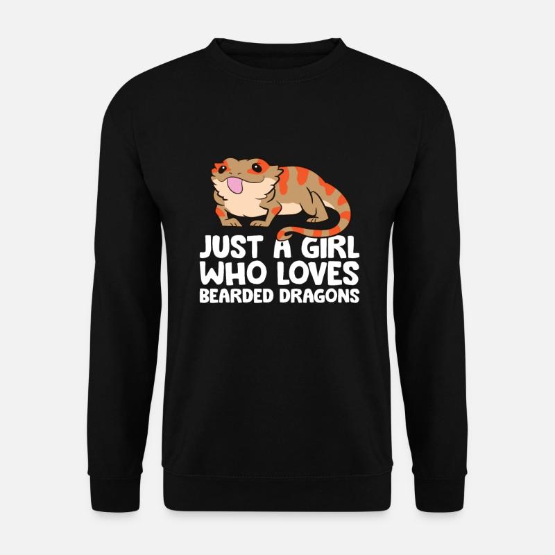 Just a Girl Who Loves Bearded Dragons Reptile - Unisex Pullover - Schwarz