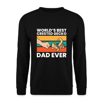 World's Best Crested Gecko Dad Ever - Unisex Sweatshirt - black - Front - Alina (178cm) & Michal (187cm)