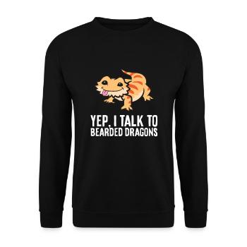 Bearded Dragon Owner Reptile Yep I Talk To - Unisex Sweatshirt - black - Front - Alina (178cm) & Michal (187cm)