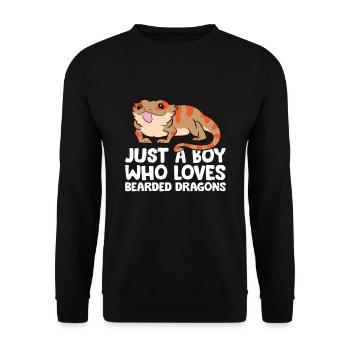 Just a Boy Who Loves Bearded Dragons Reptile - Unisex Sweatshirt - black - Front - Alina (178cm) & Michal (187cm)
