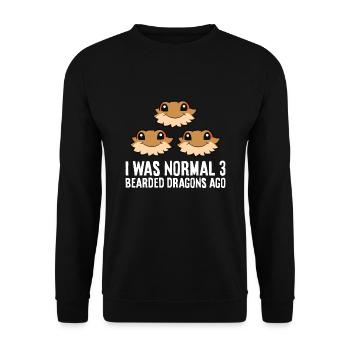 Bearded Dragon Keeper I Was Normal 3 Bearded - Unisex Sweatshirt - black - Front - Alina (178cm) & Michal (187cm)