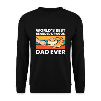 World's Best Bearded Dragon Dad Ever - Unisex Sweatshirt - black - Front - Alina (178cm) & Michal (187cm)