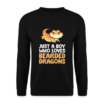 Juste un garçon qui aime les dragons barbus - Sweat-shirt Unisexe - noir - Devant - Alina (178cm) & Michal (187cm)