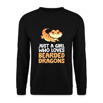 Juste une fille qui aime les dragons barbus Reptile - Sweat-shirt Unisexe - noir - Devant - Alina (178cm) & Michal (187cm)
