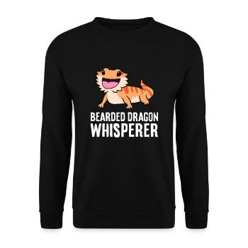Bartagamenflüsterer Reptilienliebhaber Bartagame - Unisex Pullover - Schwarz - Vorne - Alina (178cm) & Michal (187cm)