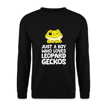 Seulement un garçon qui aime le léopard geckos reptile - Sweat-shirt Unisexe - noir - Devant - Alina (178cm) & Michal (187cm)