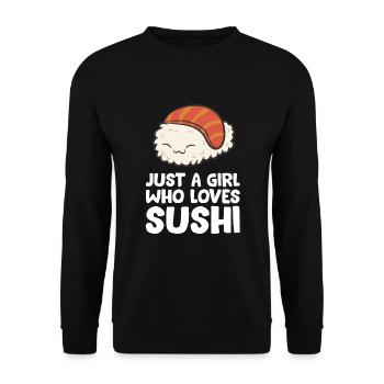 Juste une fille qui aime les sushis - Sweat-shirt Unisexe - noir - Devant - Alina (178cm) & Michal (187cm)