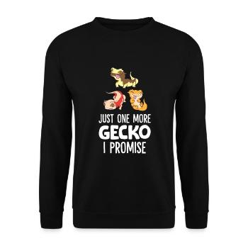 Nur noch ein Haubengecko Ich verspreche - Unisex Pullover - Schwarz - Vorne - Alina (178cm) & Michal (187cm)