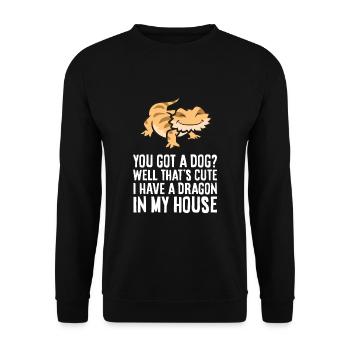 Bearded Dragon You Got A Dog? I Have A Dragon In - Unisex Sweatshirt - black - Front - Alina (178cm) & Michal (187cm)