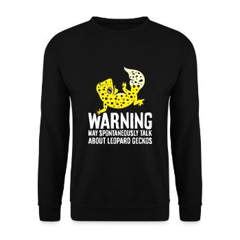 Leopardgecko kann spontan über Leopardgeckos - Unisex Pullover - Schwarz - Vorne - Alina (178cm) & Michal (187cm)