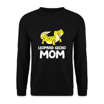 Leopard Gecko Mom Lizard Reptile Mother Leopard - Unisex Sweatshirt - black - Front - Alina (178cm) & Michal (187cm)