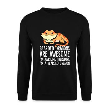 Bartagamen sind fantastisch Ich bin fantastisch - Unisex Pullover - Schwarz - Vorne - Alina (178cm) & Michal (187cm)