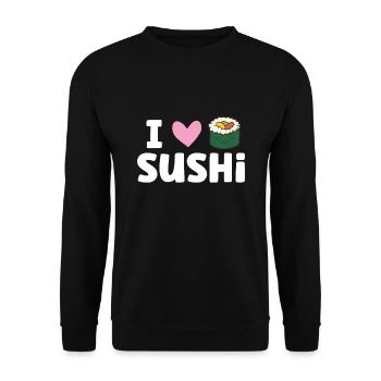 I Love Sushi Japanese Food Love Sushi - Unisex Sweatshirt - black - Front - Alina (178cm) & Michal (187cm)