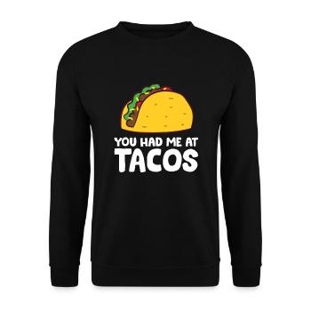 Sie hatten mich bei Tacos Mexikanisches Essen - Unisex Pullover - Schwarz - Vorne - Alina (178cm) & Michal (187cm)
