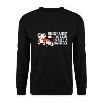 You Got A Dog? That's Cute I Raise A Dinosaur - Unisex Sweatshirt - black - Front - Alina (178cm) & Michal (187cm)